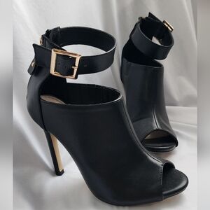 Elegant Black Peep-Toe Heels